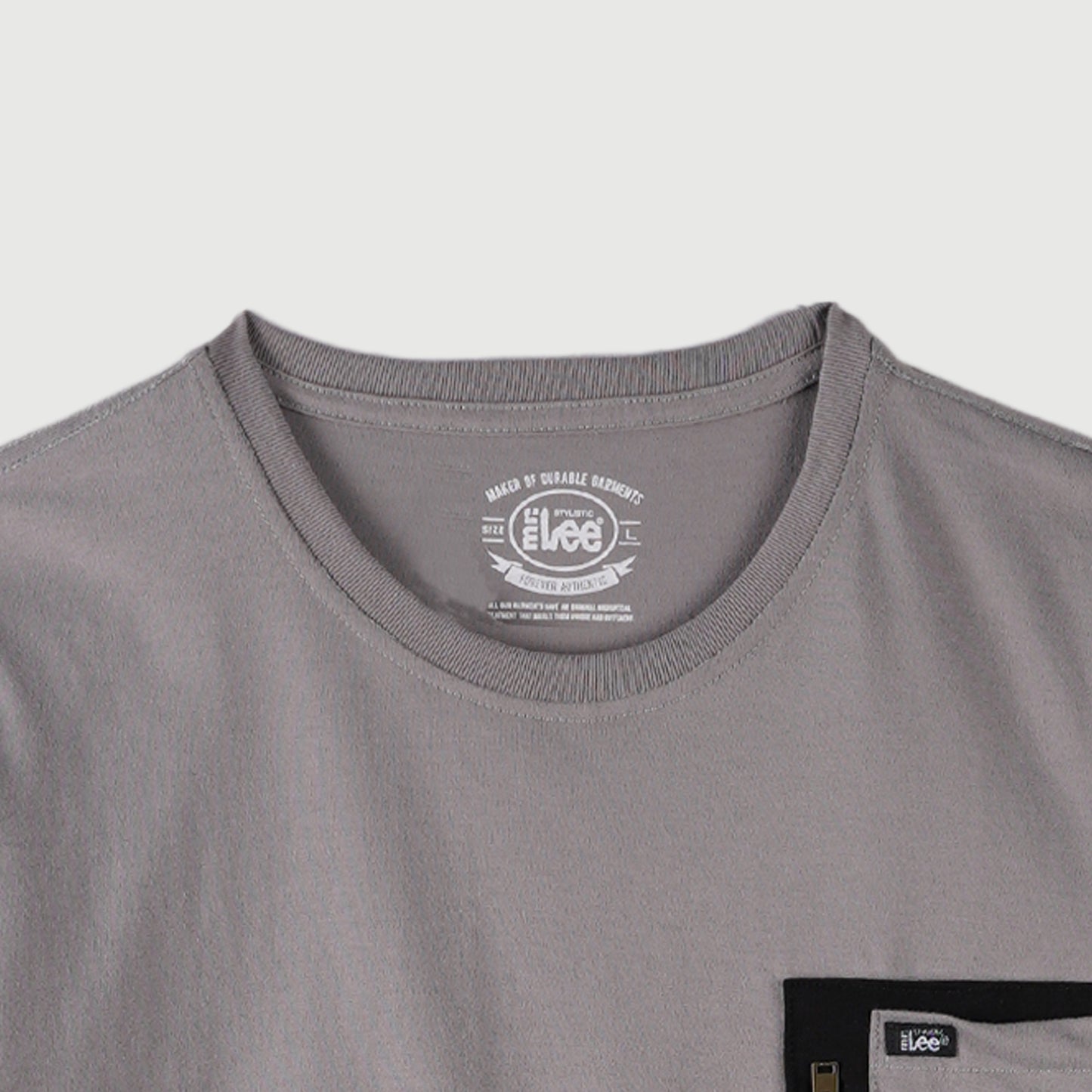 Stylistic Mr. Lee Men's Basic Tees Round Neck T-shirt For Men with Chest Pocket Trendy Fashion Apparel High Quality Casual Top For Men  Semi body Fit 118293-U (Charcoal Gray)