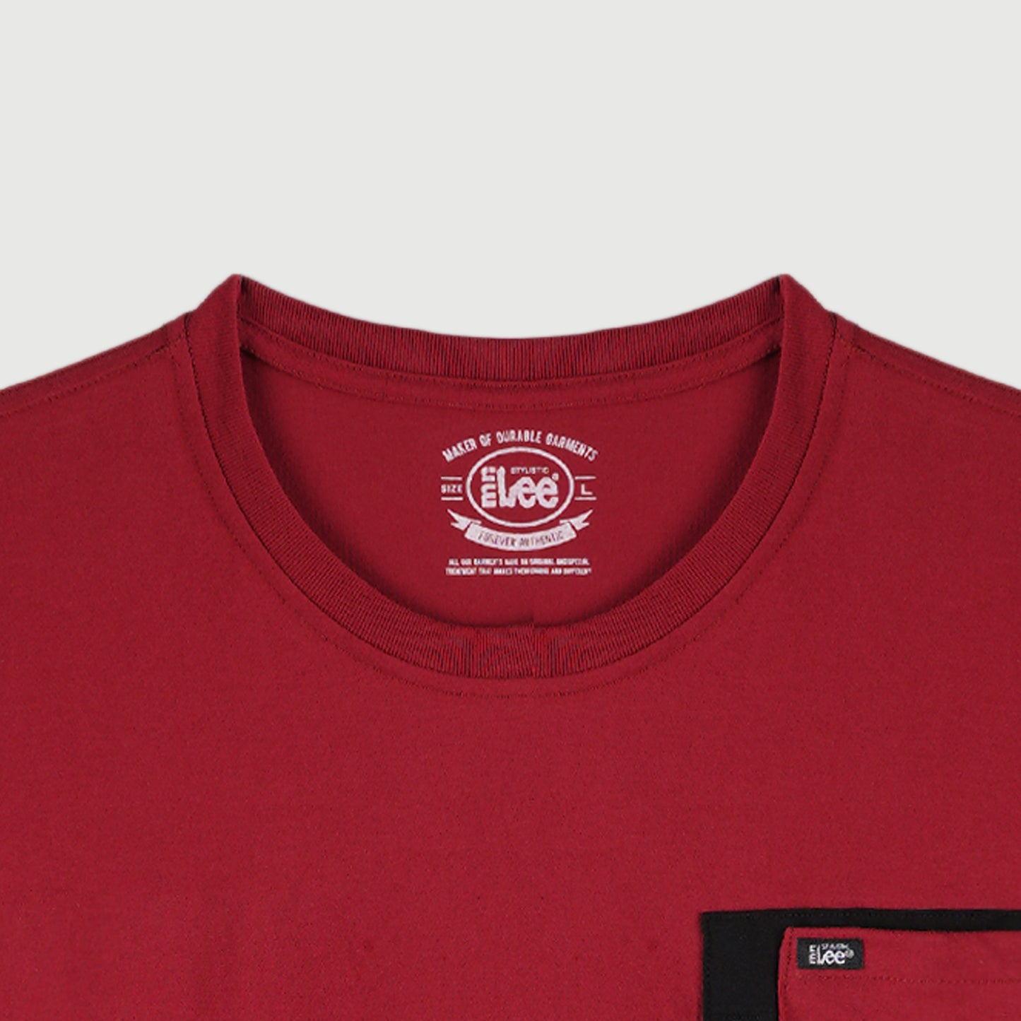 Stylistic Mr. Lee Men's Basic Tees Round Neck T-shirt For Men with Chest Pocket Trendy Fashion Apparel High Quality Casual Top For Men Semi body Fit 118293-U (Maroon)