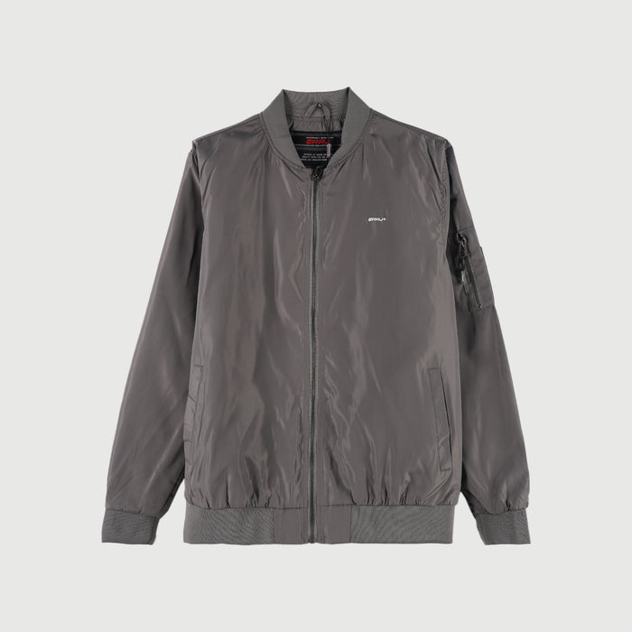 RRJ Men's Basic Jacket Regular Fitting Nylon Fabric Trendy fashion Casual Top Dark Gray Jacket for Men 116983 (Dark Gray)