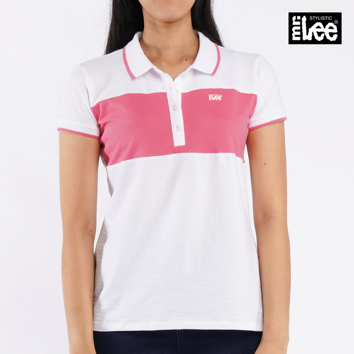 Stylistic Mr. Lee Ladies Basic Stretchable Polo shirt for Women Missed Lycra Fabric Trendy Fashion High Quality Apparel Comfortable Casual Collared shirt for Women Regular Fit 132894 (White)