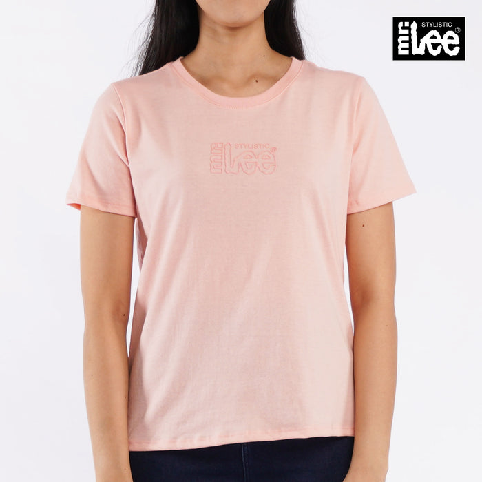 Stylistic Mr. Lee Ladies Basic Tees Round Neck T-shirt for Women Trendy Fashion High Quality Apparel Comfortable Casual Top for Women Regular Fit 121138-U (Peach)