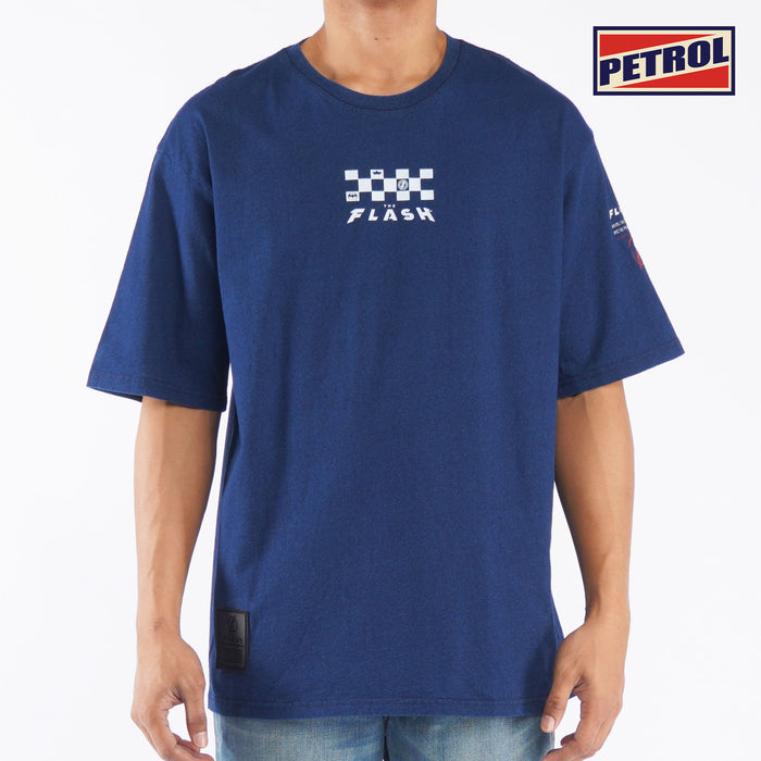Petrol X The Flash Basic Tees for Men Oversized Indigo Tees for Men Fitting Shirt Cotton Fabric Comfortable to Wear Fashionable Trendy fashion Short Sleeve Graphic Round Neck Top Tee Shirts for Men 132983 (Raw Wash)