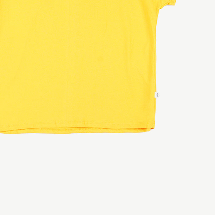 RRJ Basic Tees for Ladies Regular Fitting Shirt Trendy fashion Casual Top Yellow T-shirt for Ladies 131358 (Yellow)