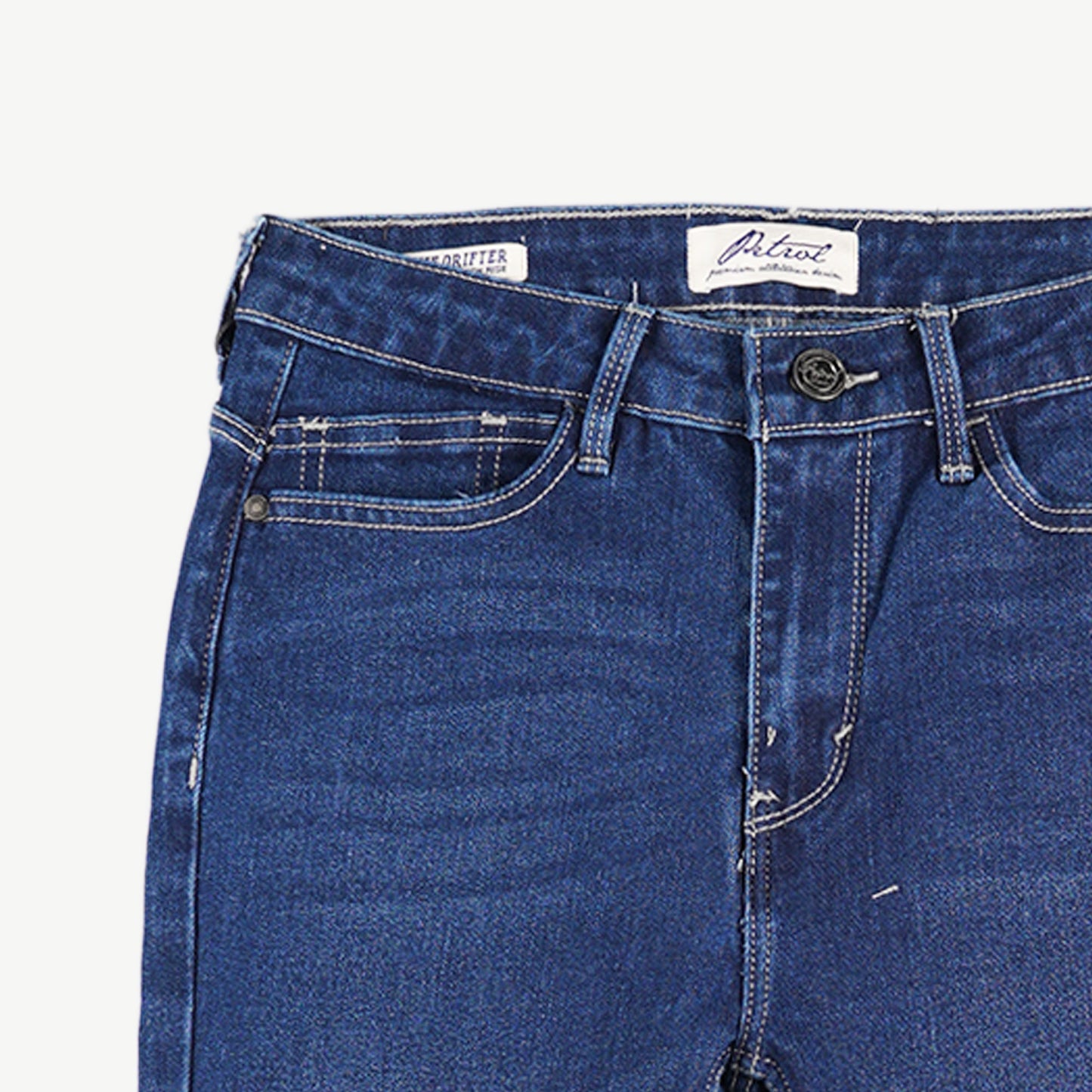 Petrol Ladies Basic Denim Stretchable Hi Waist Pants Super skinny fitting Extreme w/ details Trendy fashion Casual Bottoms Dark Shade Denim Pants for Ladies 132140-U (Dark Shade)