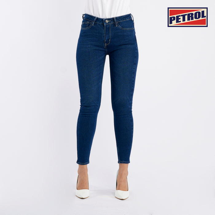 Petrol Ladies Basic Denim Stretchable Hi Waist Pants Super skinny fitting Extreme w/ details Trendy fashion Casual Bottoms Dark Shade Denim Pants for Ladies 132140-U (Dark Shade)