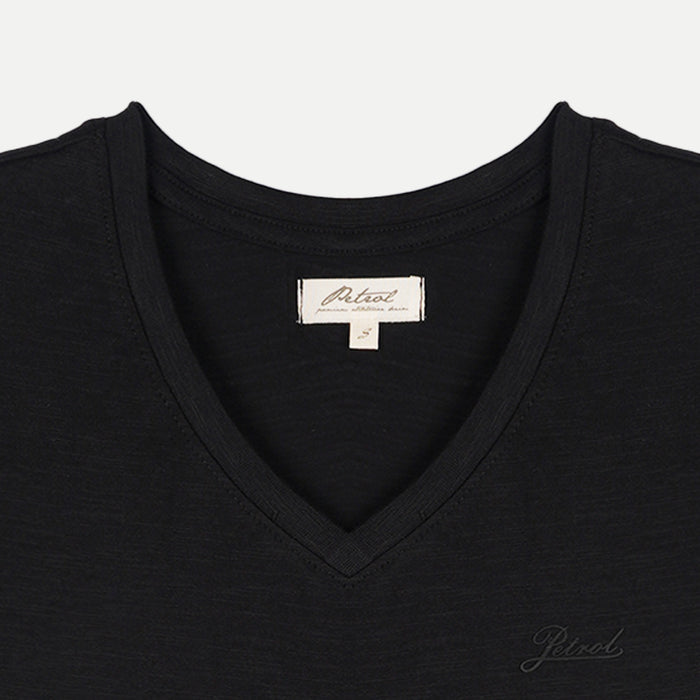 Petrol Basic Tees for Ladies Regular Fitting Shirt CVC Jersey Fabric Trendy fashion Casual Top Black T-shirt for Ladies 107412-U (Black)