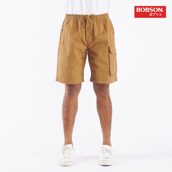 Bobson Japanese Men's Basic Non-Denim Cargo short for Men Trendy Fashion High Quality Apparel Comfortable Casual short for Men Mid Rise 127689 (Khaki)