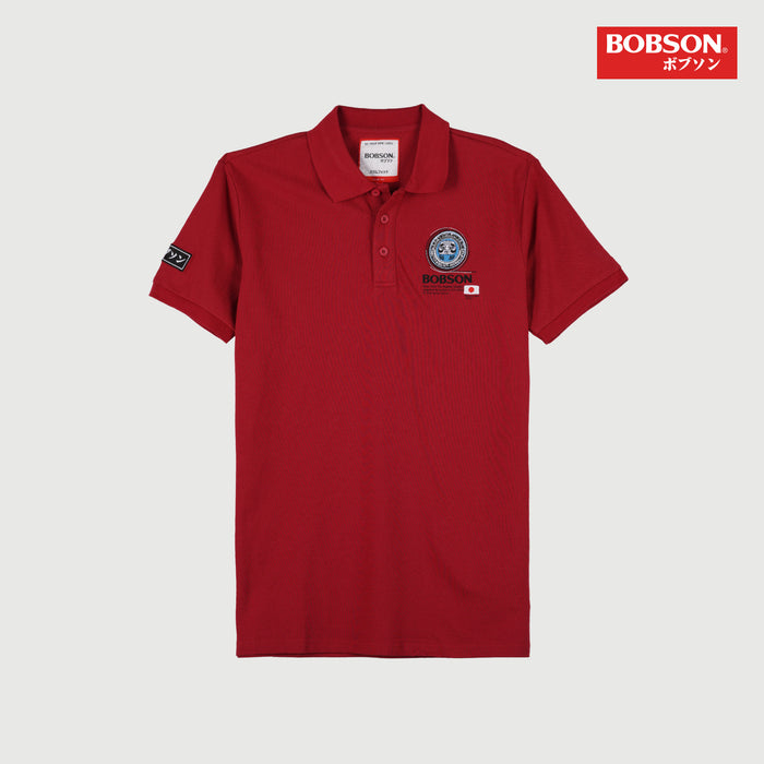 Bobson Japanese Men's Basic Polo shirt for Men Lacoste Fabric Trendy Fashion High Quality Apparel Comfortable Casual Collared shirt for Men Slim Fit 106004 (Maroon)