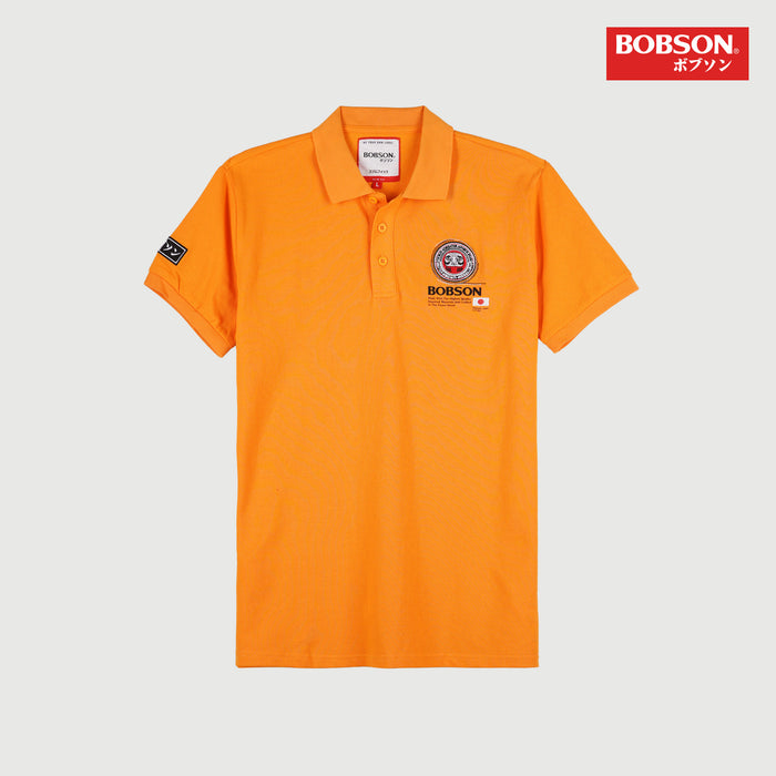Bobson Japanese Men's Basic Polo shirt for Men Lacoste Fabric Trendy Fashion High Quality Apparel Comfortable Casual Collared shirt for Men Slim Fit 106004 (Yellow)