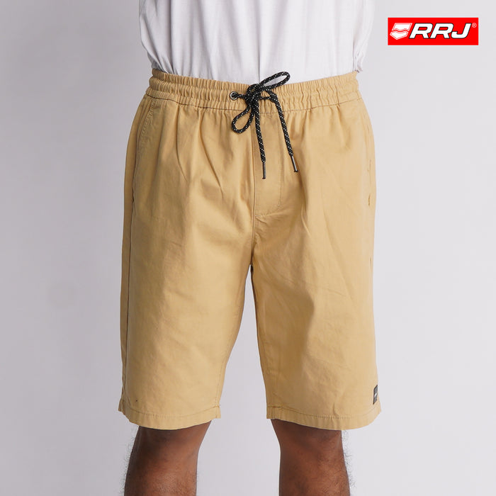 RRJ Basic Non-Denim Jogger Shorts for Men Trendy Fashion With Pocket Regular Fitting Garment Wash Fabric Casual short Khaki Jogger short for Men 127144 (Khaki)