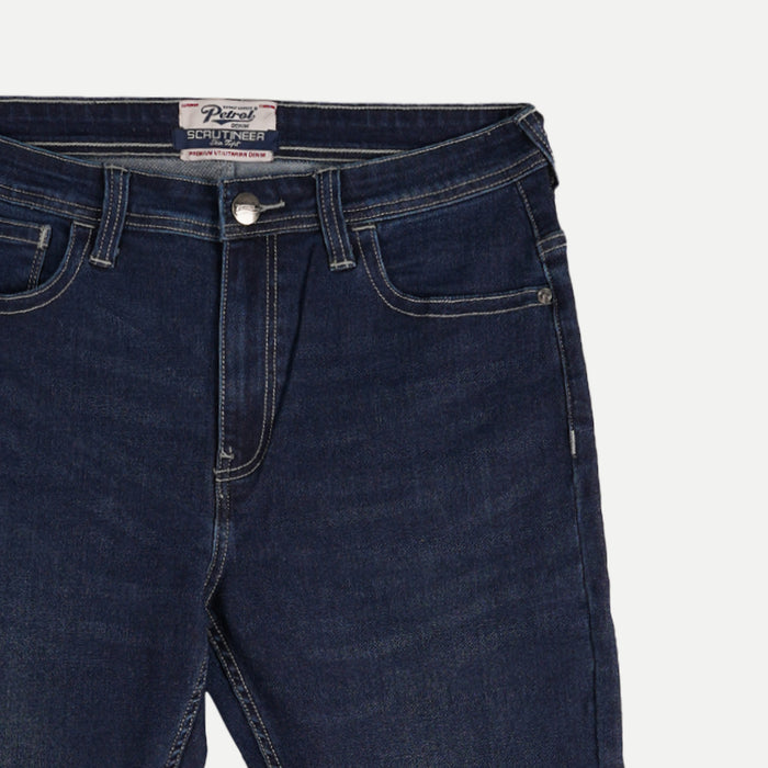 Petrol Basic Denim Pants for Men Skin Tight Fitting Mid Rise Trendy fashion Casual Bottoms Dark Shade Jeans for Men 123518-U (Dark Shade)