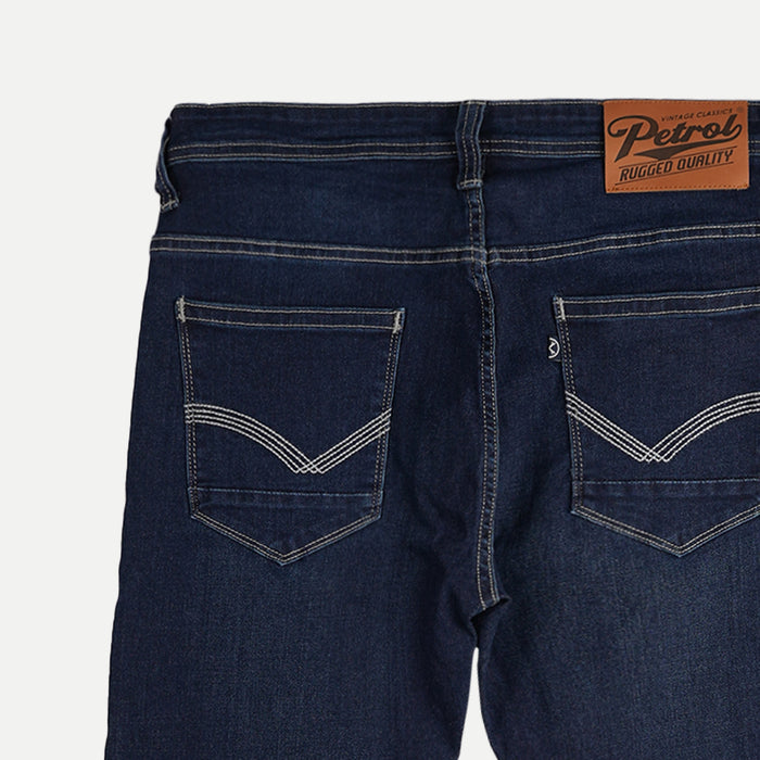 Petrol Basic Denim Pants for Men Skin Tight Fitting Mid Rise Trendy fashion Casual Bottoms Dark Shade Jeans for Men 123518-U (Dark Shade)