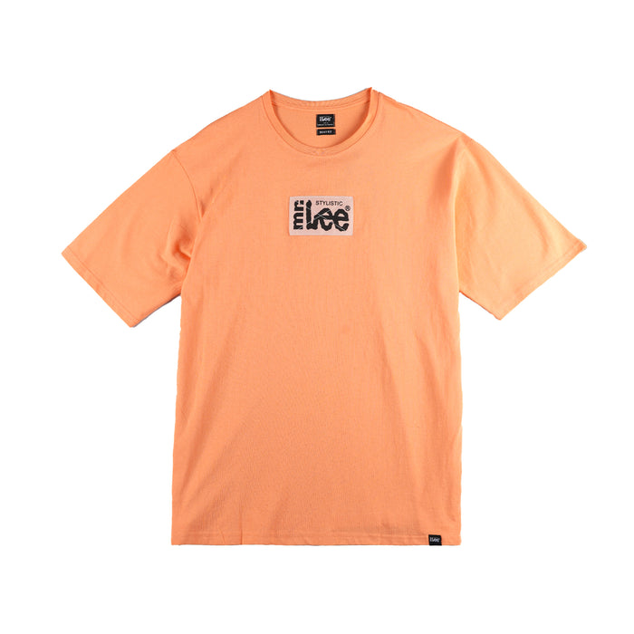 Stylistic Mr. Lee Men's Basic Round Neck T-shirt for Men Trendy Fashion High Quality Apparel Comfortable Casual Top for Men Boxy Fit 120816 (Light Orange)