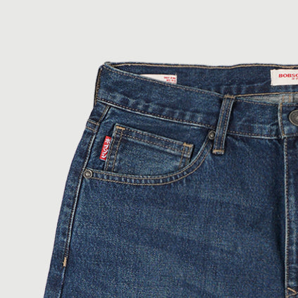 Bobson Japanese Men's Basic Denim Baggy Jeans for Men Mid Waist Trendy Fashion High Quality Apparel Comfortable Casual Pants for Men 141460 (Medium Shade)