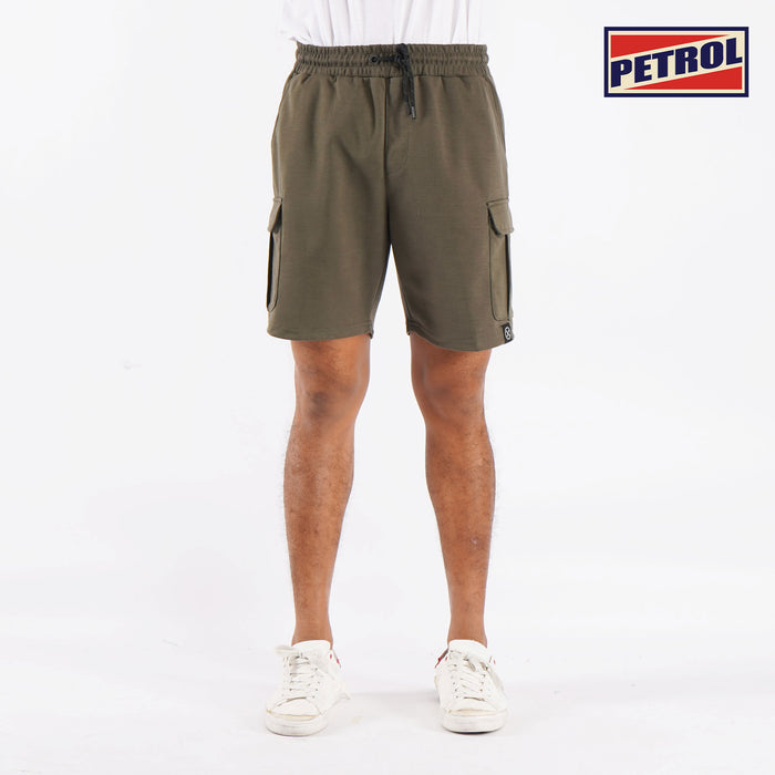Petrol Basic Non-Denim Jogger Shorts for Men Trendy Fashion With Pocket Regular Fitting Garment Wash Fabric Casual short Navy Jogger short for Men 120001 (Dark Fatigue)