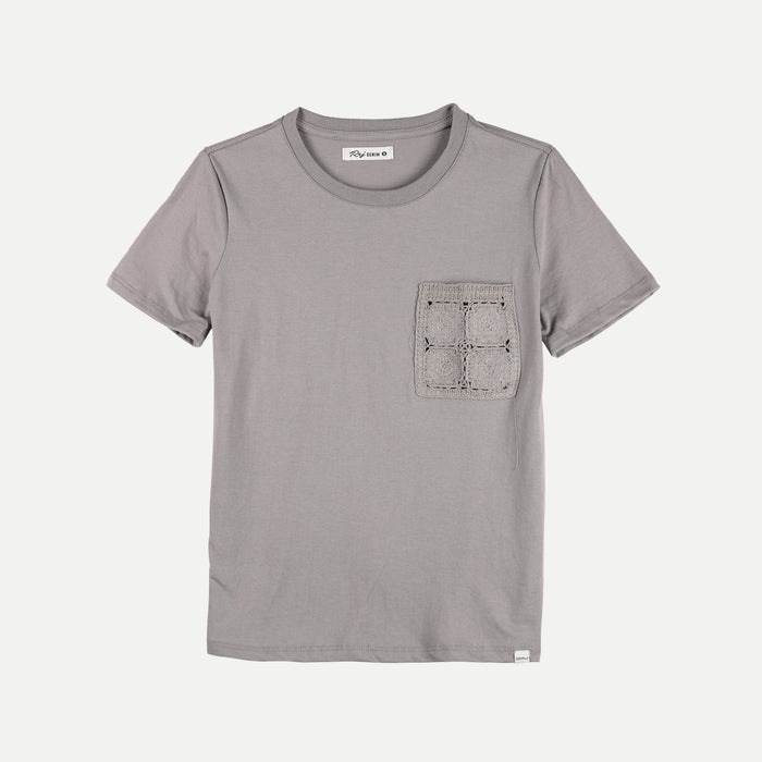 RRJ Basic Tees for Ladies Regular Fitting Shirt Trendy fashion Casual Top Blue T-shirt for Ladies 126054 (Light Gray)