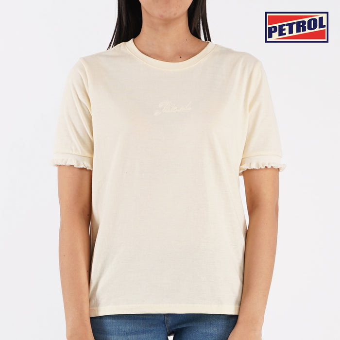 Petrol Ladies Basic Relaxed Fitting Trendy Fashion High Quality Apparel Comfortable Casual Top for Women Round Neck T-shirt for Women 114079 (Frost)
