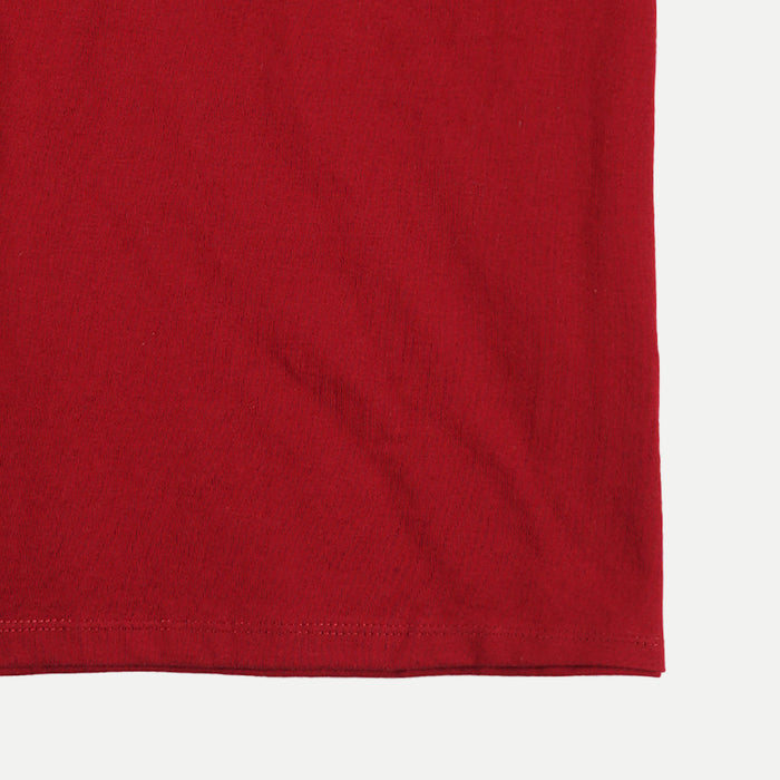 Petrol Basic Tees for Ladies Boxy Fitting Shirt CVC Jersey Fabric Trendy fashion Casual Top Crimson T-shirt for Ladies 110173-U (Crimson)