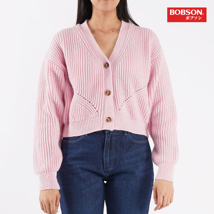 Bobson Japanese Ladies Basic Long Sleeve Jacket for Women Trendy Fashion High Quality Apparel Comfortable Casual Cardigan for Women Regular Fit 121705 (Potpourri)