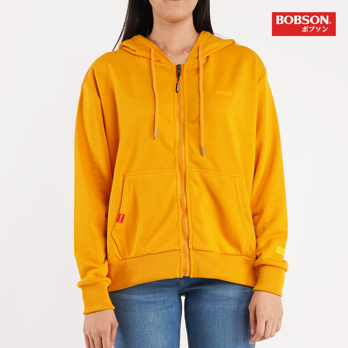 Bobson Japanese Ladies Basic Plain Hoodie Jacket for Women Trendy Fashion High Quality Apparel Comfortable Casual Jacket for Women Loose Fit 121618 (Yellow Gold)