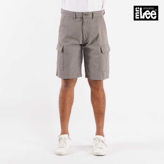 Stylistic Mr. Lee Men's Basic Non- Denim 6 pocket Cargo Short for Men Trendy Fashion High Quality Apparel Comfortable Casual Short for Men 125929-U (Gray)