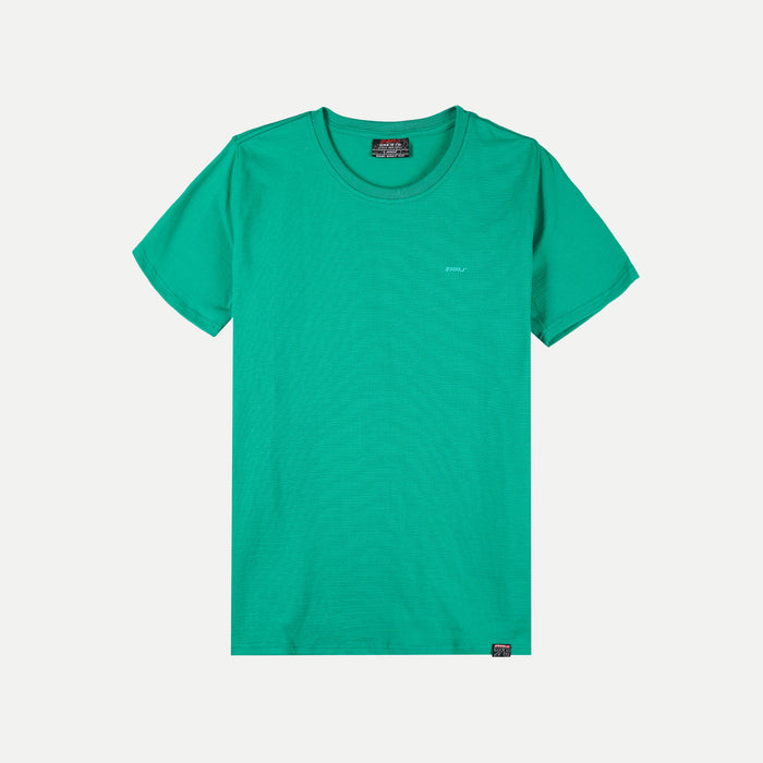 RRJ Basic Tees for Men Semi Body Fitting Missed Lycra Fabric Trendy fashion High Quality Apparel Comfortable Casual Top Green T-shirt for Men 107980 (Green)