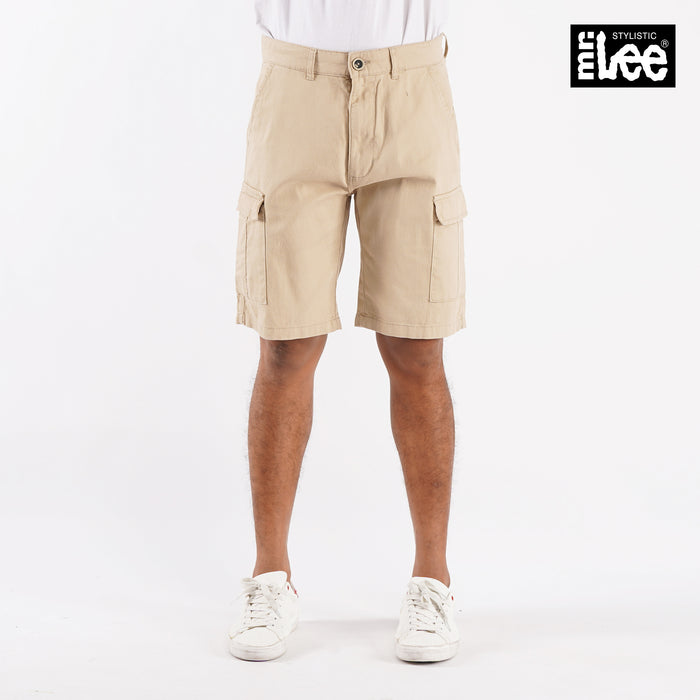 Stylistic Mr. Lee Men's Basic Non- Denim 6 pocket Cargo Short for Men Trendy Fashion High Quality Apparel Comfortable Casual Short for Men 125940-U (Sand)