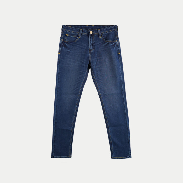 Stylistic Mr. Lee Men's Basic Denim Pants for Men Trendy Fashion High Quality Apparel Comfortable Casual Jeans for Men Slim Fit Mid Waist 145834-U (Dark Shade)