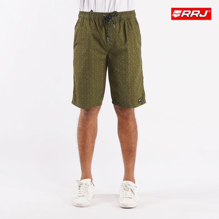 RRJ Basic Non-Denim Jogger Shorts for Men Regular Fitting Garment Wash Fabric Casual short Fatigue Jogger short for Men 133617 (Fatigue)