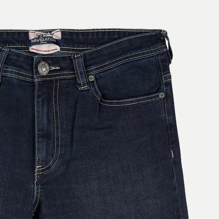 Petrol Basic Denim Pants for Men Skinny Fitting Mid Rise Trendy fashion Casual Bottoms Dark Shade Jeans for Men 141469 (Dark Shade)