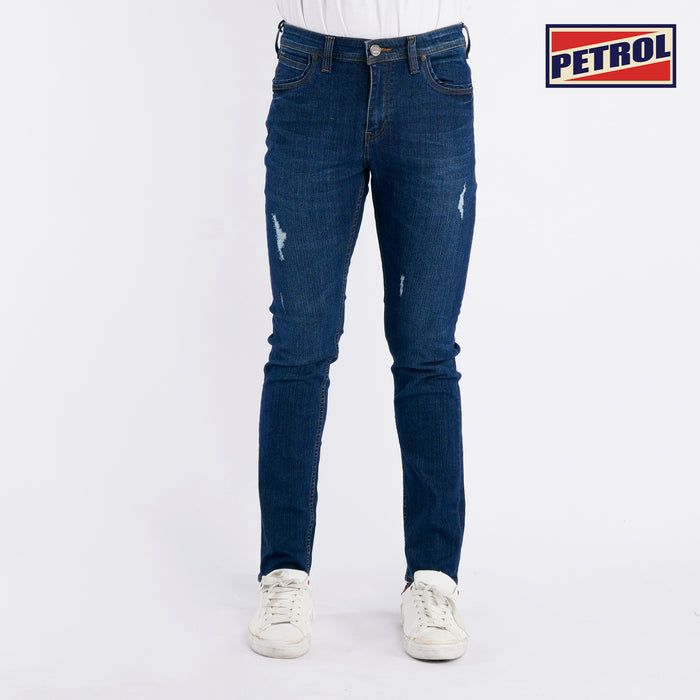 Petrol Basic Denim Pants for Men Skin Tight Fitting Mid Rise Trendy fashion Casual Bottoms Dark Shade Jeans for Men 142324 (Dark Shade)