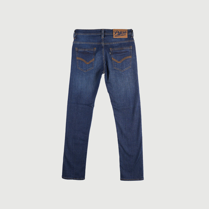 Petrol Basic Denim Pants for Men Skin Tight Fitting Mid Rise Trendy fashion Casual Bottoms Dark Shade Jeans for Men 142324 (Dark Shade)