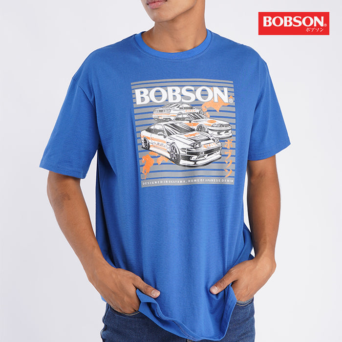 Bobson Japanese Men's Basic Round Neck T-shirt for Men Missed Lycra Fabric Trendy Fashion High Quality Apparel Comfortable Casual Tees for Men Regular Fit 80499 (Estate Blue)