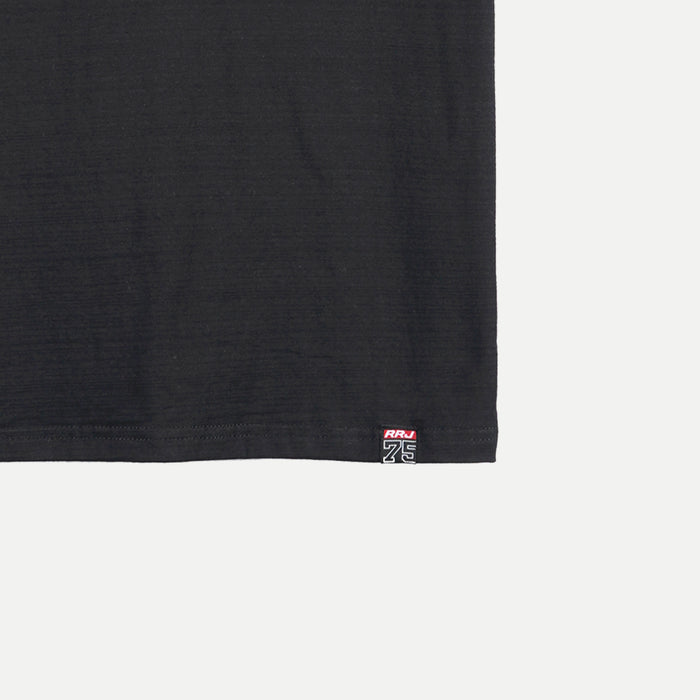 RRJ Basic Tees for Men Semi Body Fitting Shirt Cotton Fabric Trendy fashion Casual Top Black T-shirt for Men 104188 (Black)