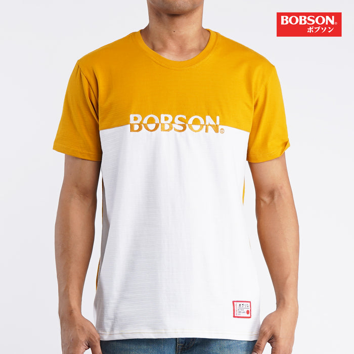 Bobson Japanese Men's Basic Round Neck T-shirt for Men Missed Lycra Fabric Trendy Fashion High Quality Apparel Comfortable Casual Tees for Men Slim Fit 130469 (Yellow Gold)