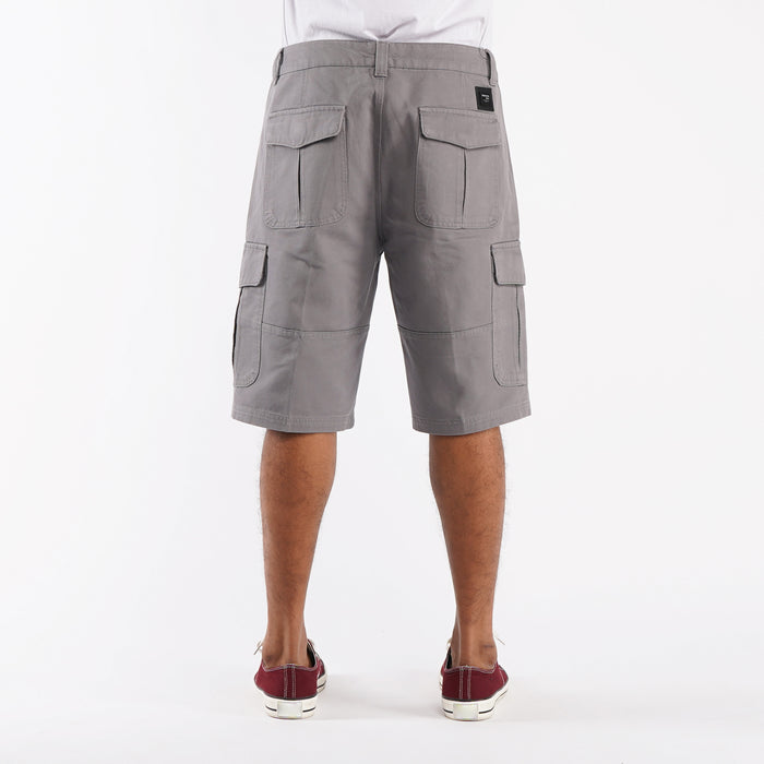 Bobson Japanese Men's Basic 6 Pocket Non-Denim Cargo short for Men Mid Waist Trendy Fashion High Quality Apparel Comfortable Casual short for Men 125098 (Light Gray)