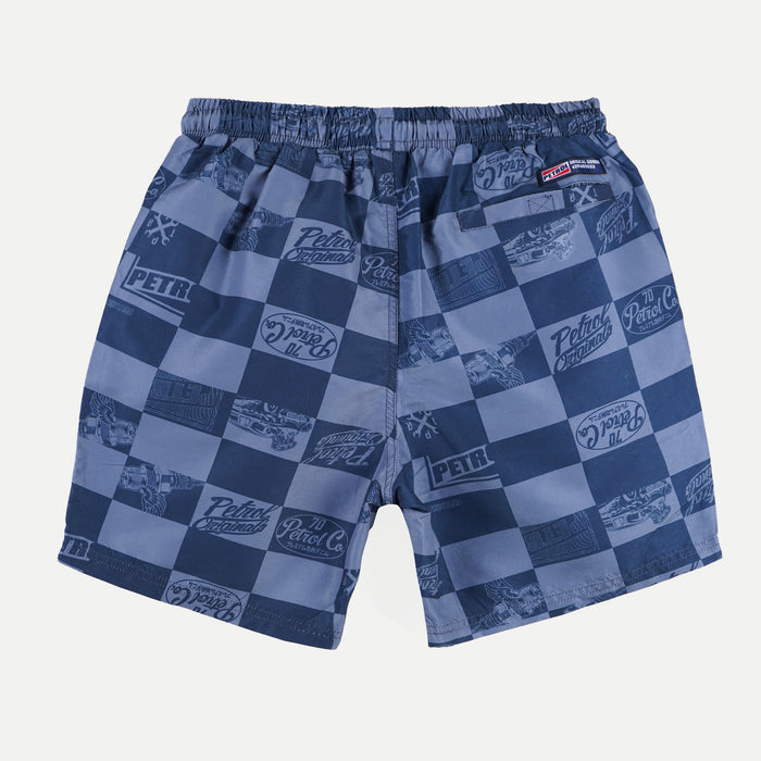 Petrol Modified Non Denim Board Shorts for Men Regular Fitting Garment Wash Cotton Fabric Casual Short Navy Blue Swim short for Men 133794 (Navy Blue)