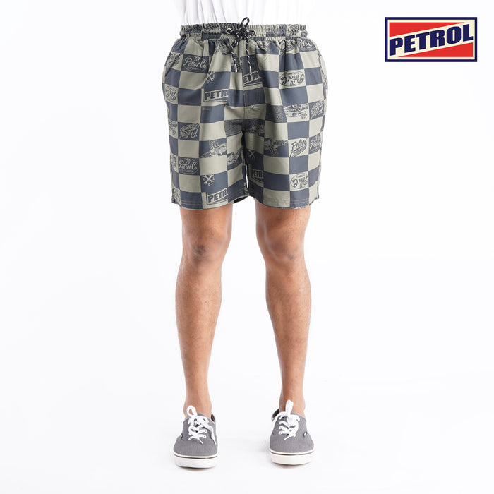 Petrol Modified Non Denim Board Shorts for Men Regular Fitting Garment Wash Cotton Fabric Casual Short Fatigue Swim short for Men 133794 (Fatigue)