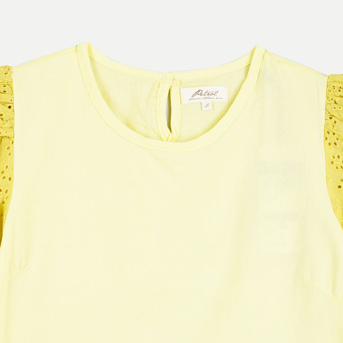 Petrol Basic Woven for Ladies Relaxed Fitting Shirt Trendy fashion Casual Top Yellow T-shirt for Ladies 125722 (Yellow)