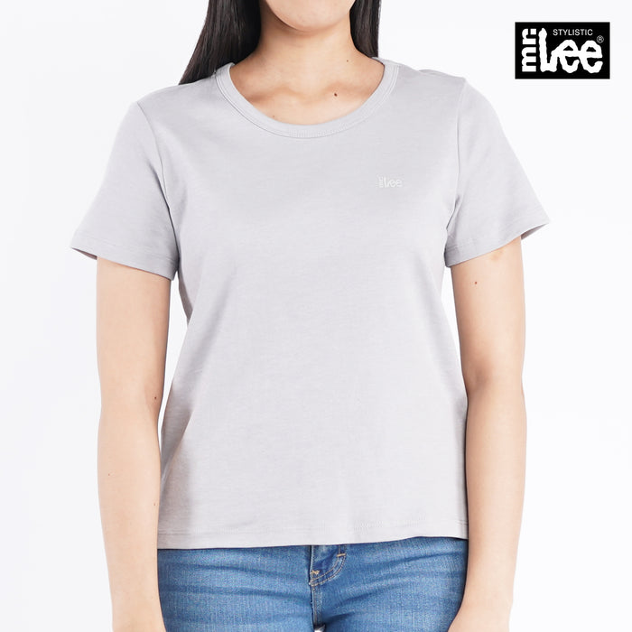 Stylistic Mr. Lee Ladies Basic Tees Round Neck Shirt for Women Trendy Fashion High Quality Apparel Comfortable Casual Top for Women Relaxed Fit 120242 (Gray)
