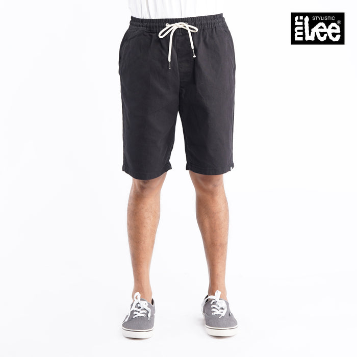 Stylistic Mr. Lee Men's Basic Non-Denim Jogger Shorts for Men Trendy Fashion High Quality Apparel Comfortable Casual short for Men Mid Waist 127770 (Black)