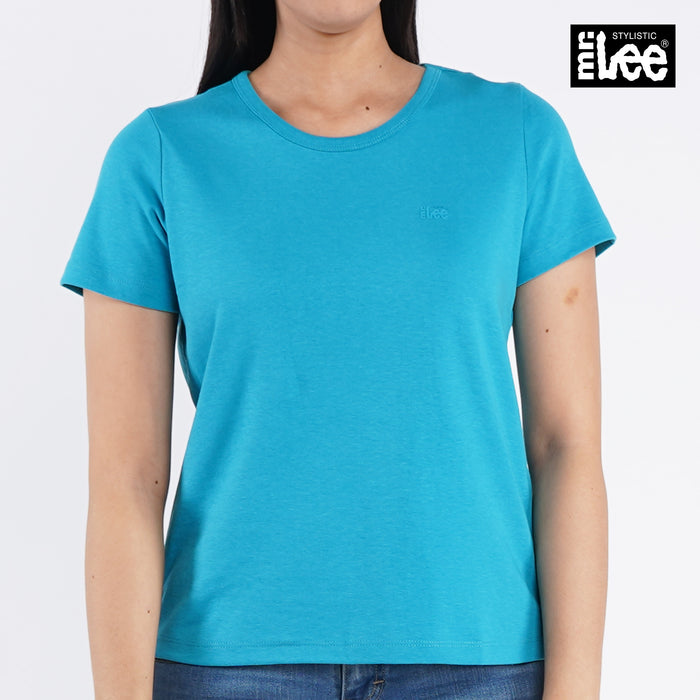 Stylistic Mr. Lee Ladies Basic Tees Round Neck Plain shirt for Women Trendy Fashion High Quality Apparel Comfortable Casual Top for Women Regular Fit 120255 (Blue)