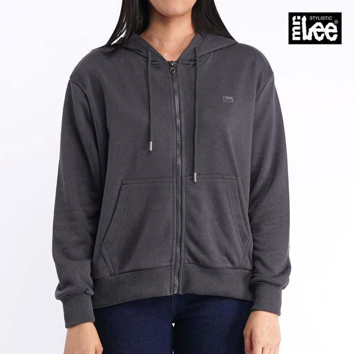 Stylistic Mr. Lee Ladies Basic Hoodie Jacket for Women Trendy Fashion High Quality Apparel Comfortable Casual Jacket for Women Loose Fit 134291 (Gray)