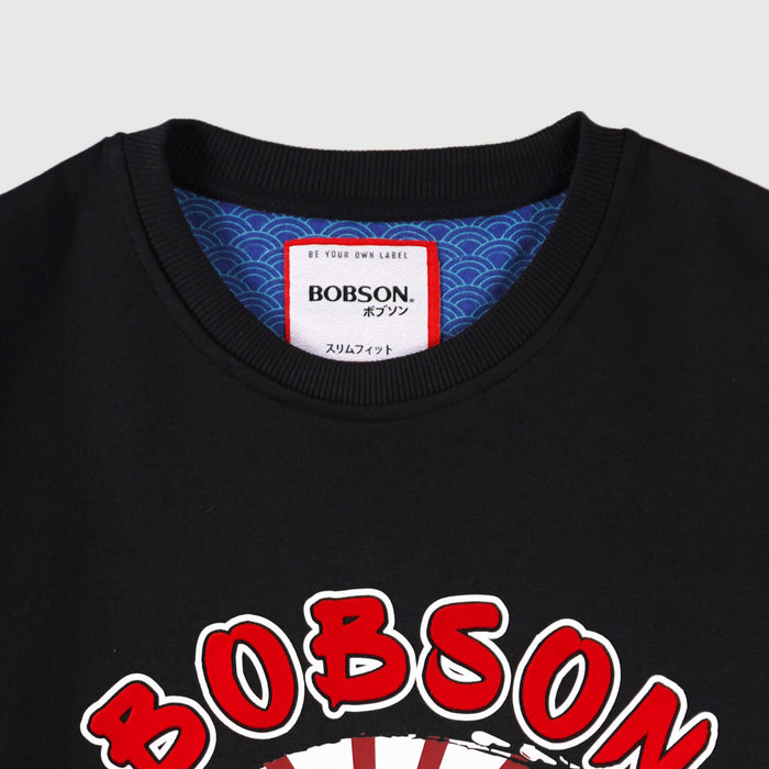 Bobson Japanese Men's Basic Round Neck T shirt for Men Graphic Design Trendy Fashion High Quality Apparel Comfortable Casual Top for Men Boxy Fit 116773 (Black)