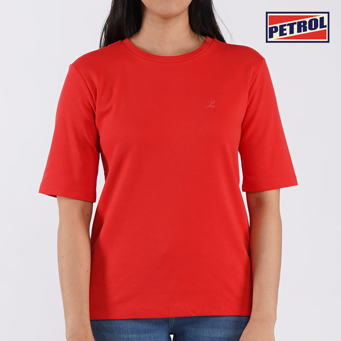 Petrol Basic Tees for Ladies Relaxed Fitting Shirt Special Fabric Trendy fashion Casual Top Scarlet T-shirt for Ladies 114337 (Scarlet)