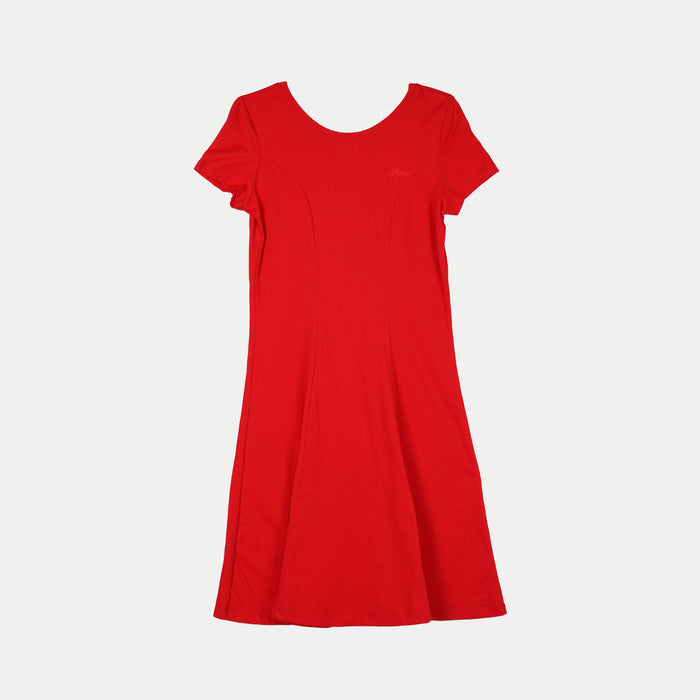 Petrol Ladies' Modified Dress Regular Fitting Blouse CVC Jersey Fabric Trendy fashion Casual Top Scarlet Dress for Ladies 139068 (Scarlet)