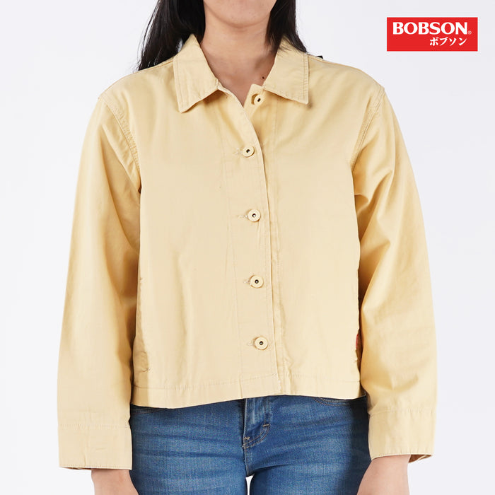 Bobson Japanese Ladies Basic Jacket for Women Trendy Fashion High Quality Apparel Comfortable Casual Jacket for Women Loose Fit 112655 (Beige)