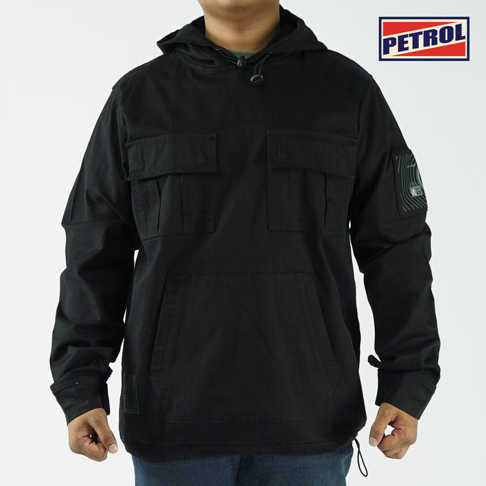 Petrol X The Flash Basic Hoodie Jacket Soft Twill Cargo Pocket for Men Regular Fitting Trendy fashion Casual Top Black Jacket for Men 136233 (Black)