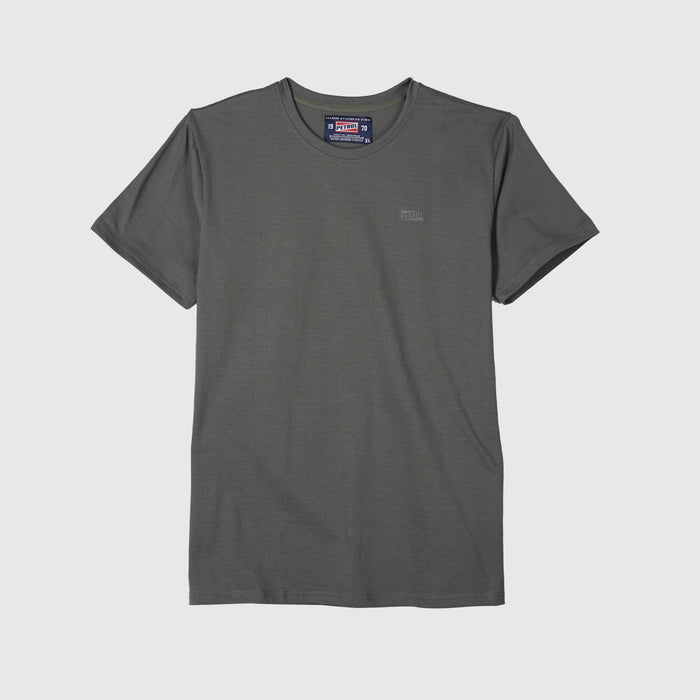Petrol Basic Tees for Men Slim Fitting Shirt Missed Lycra Fabric Trendy fashion Plain T-Shirt for Men Casual Top Charcoal T-shirt for Men 143227 (Charcoal)