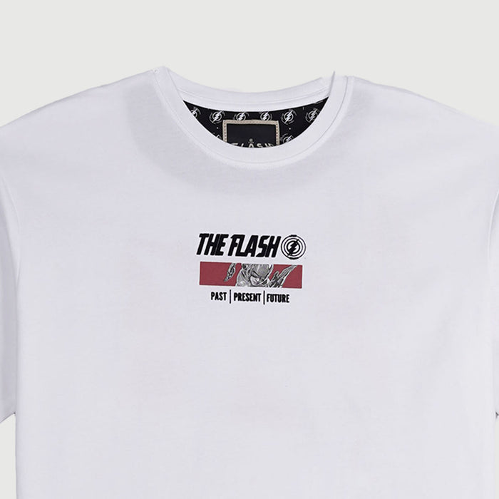 Petrol X The Flash Men Graphic Tees With Back Print Oversized Fitting Shirt Cotton Fabric Comfortable to Wear Fashionable Trendy fashion Short Sleeve Round Neck Top Tee Shirts for Men 133006 (White)